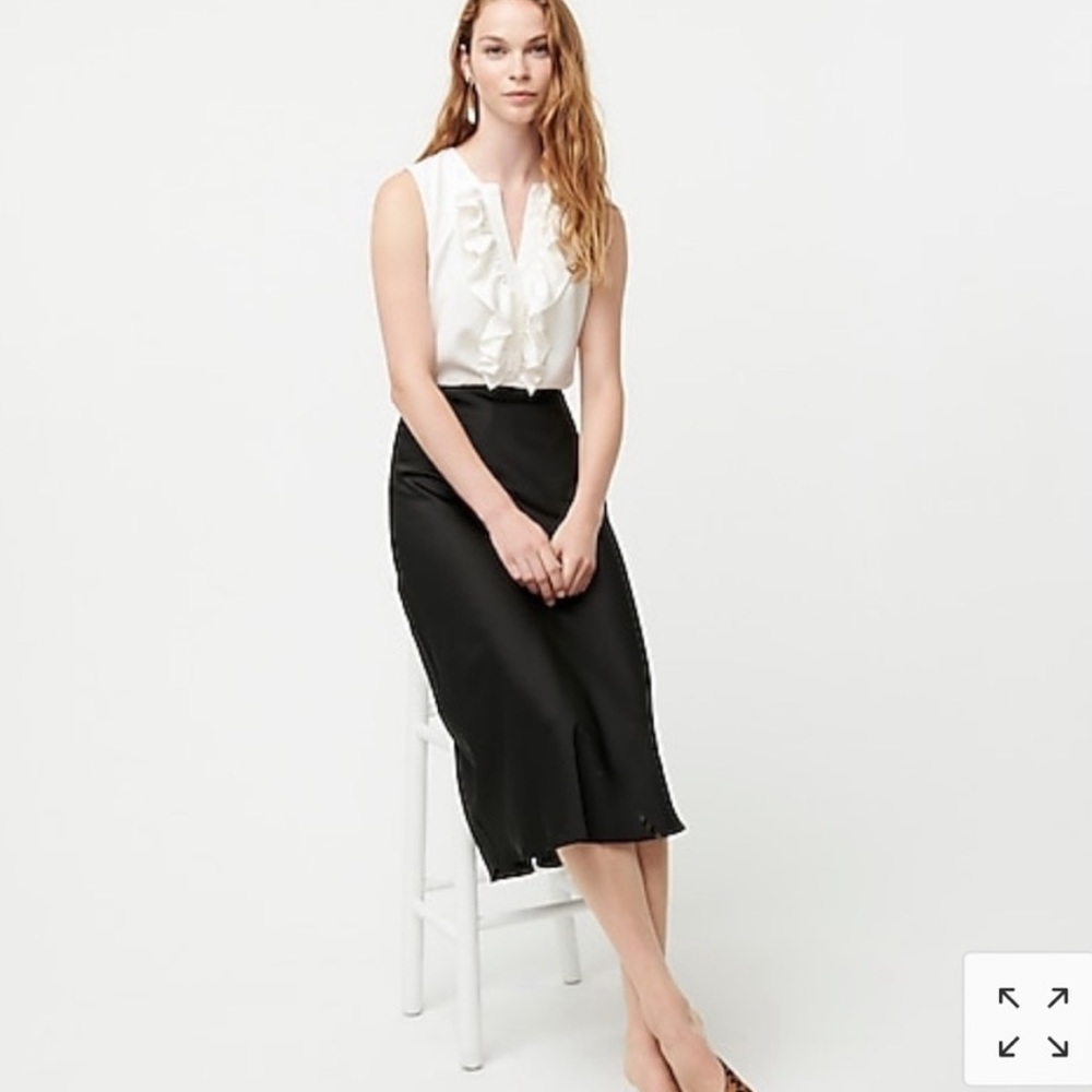 J. Crew White Ruffle Blouse